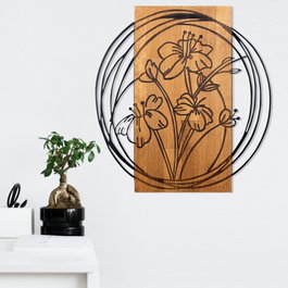 Wallity Orchid Accesorio Decorativo de Pared Negro y Nogal
